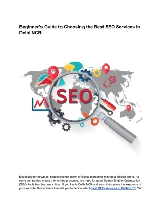 Beginner’s Guide to Choosing the Best SEO Services in Delhi NCR