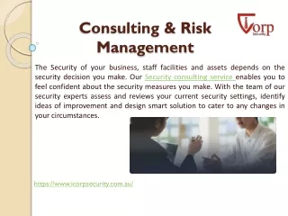 Consulting & Risk Management- ICORP Security