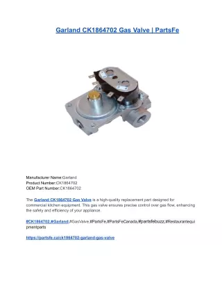 Garland CK1864702 Gas Valve _ PartsFe