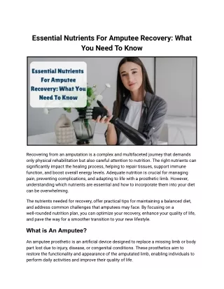 Essential Nutrients for Amputee Recovery_ What You Need to Know