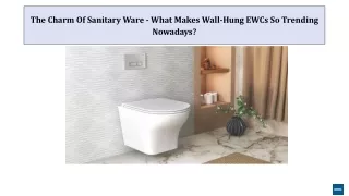 The Charm Of Sanitary Ware - What Makes Wall-Hung EWCs So Trending Nowadays