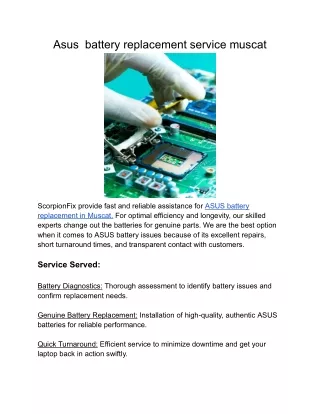 Asus  battery replacement service muscat