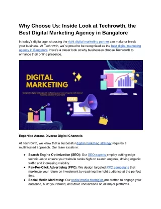 Inside Look at Techrowth the Best Digital Marketing Agency in Bangalore