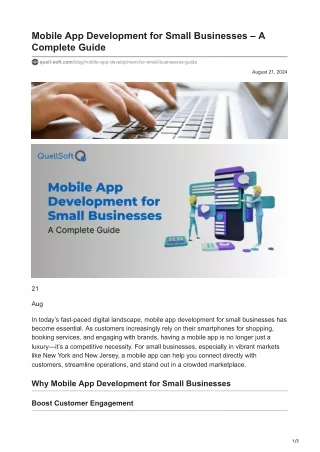 Mobile App Development for Small Businesses  A Complete Guide