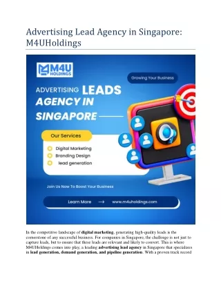 Advertising Lead Agency in Singapore