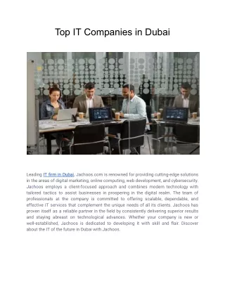 Top IT Companies in Dubai