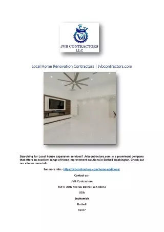 Local Home Renovation Contractors | Jvbcontractors.com