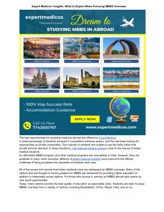 MBBS abroad consultants in Jaipur expertmedicos