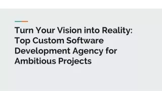 Turn Your Vision into Reality with Top Custom Software Development Agency