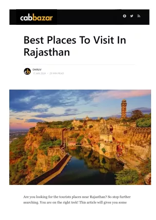 Places to visit Rajasthan