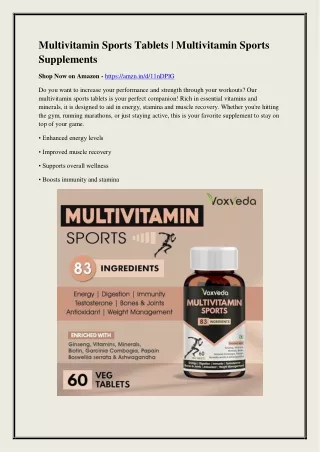 Multivitamin Sports Tablets | Multivitamin Sports Supplements