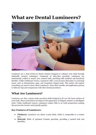 What are Dental Lumineers