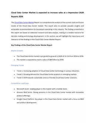 Cloud Data Center Market