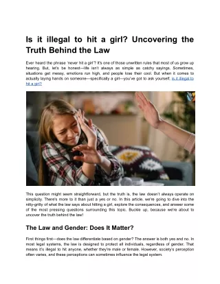 Is It Illegal to Hit a Girl_ Uncovering the Truth Behind the Law