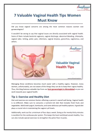 7 Valuable Vaginal Health Tips Women Must Know