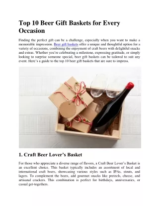 Top 10 Beer Gift Baskets for Every Occasion