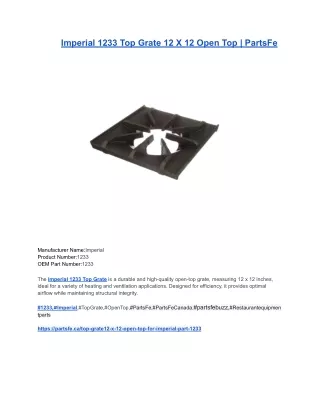Imperial 1233 Top Grate 12 X 12 Open Top _ PartsFe