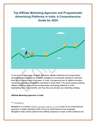 Top Affiliate Marketing Agencies and Programmatic Advertising Platforms in India