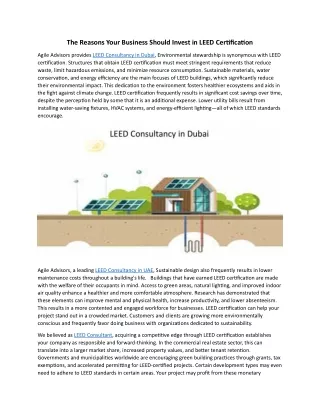 The Reasons Your Business Should Invest in LEED Certification