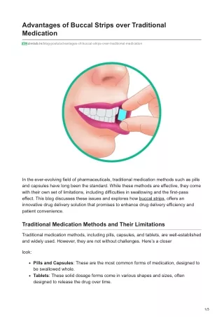 Advantages of Buccal Strips over Traditional Medication - ZimLabs