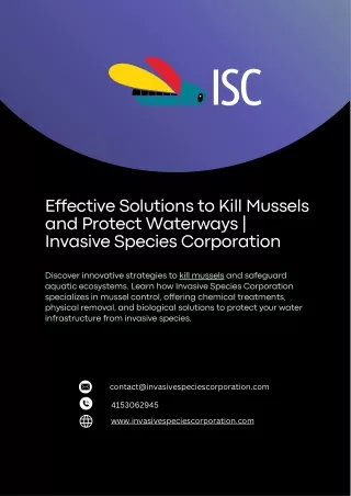 Effective Solutions to Kill Mussels and Protect Waterways  Invasive Species Corporation