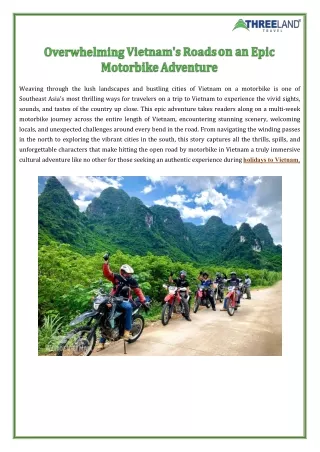 Overwhelming Vietnam's Roads on an Epic Motorbike Adventure