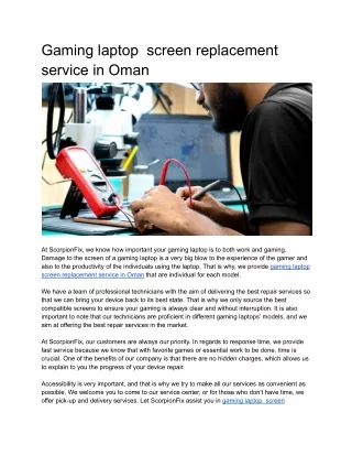 Gaming laptop  screen replacement service in Oman