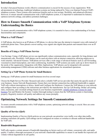 How to Ensure Smooth Communication with a VoIP Telephone System