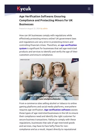 Age Verification Software: Ensuring Compliance For UK Business