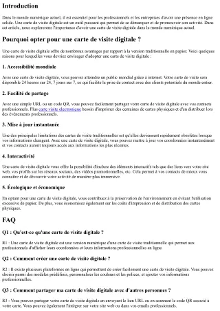 L'importance d'avoir une carte de visite digitale dans le monde numérique actuel