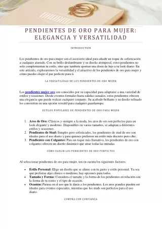 Pendientes de Oro para Mujer