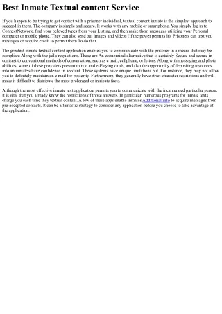 Very best Inmate Text Services