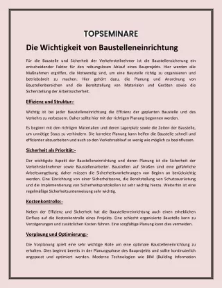 Die Wichtigkeit von Baustelleneinrichtung