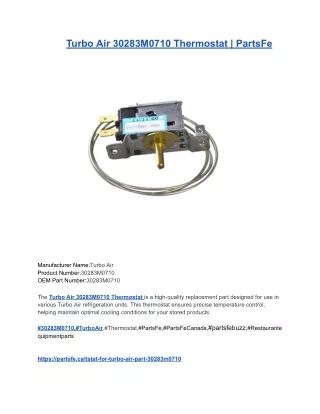 Turbo Air 30283M0710 Thermostat _ PartsFe