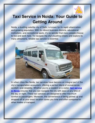 Taxi service in Noida