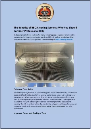 The Benefits of BBQ Cleaning Services: Why You Should Consider Professional Help
