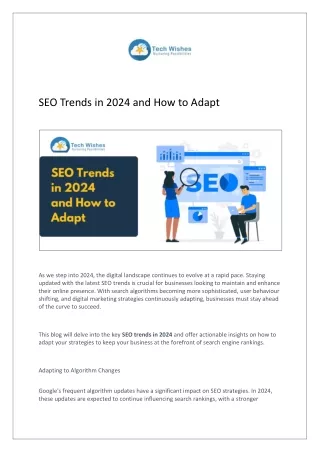 SEO Trends in 2024 and How to Adapt