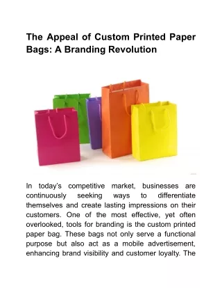 The Appeal of Custom Printed Paper Bags_ A Branding Revolution