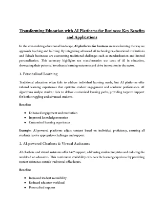 Transforming Education with AI Platforms for Business_ Key Benefits and Applications