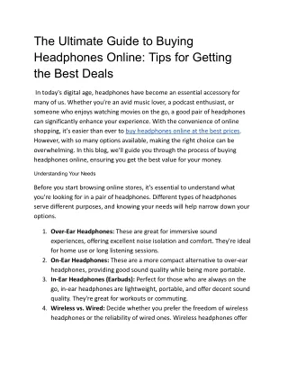 The Ultimate Guide to Buying Headphones Online_ Tips for Getting the Best Deals