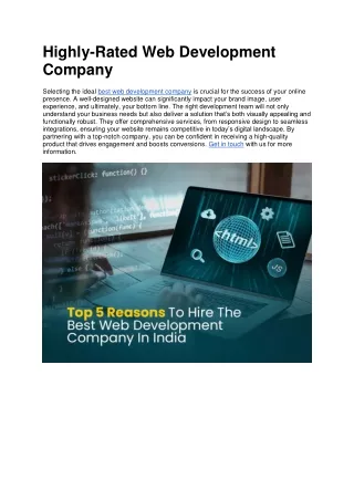 Highly-Rated Web Development Company