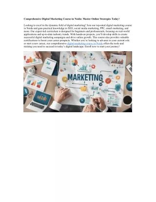Comprehensive Digital Marketing Course in Noida: Master Online Strategies Today!