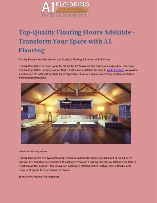 Top-Quality Floating Floors Adelaide -