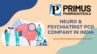 Neuro & Psychiatrist PCD Company In India