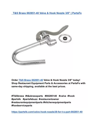 T&S Brass 002851-40 Valve & Hook Nozzle 3_8_ _ PartsFe