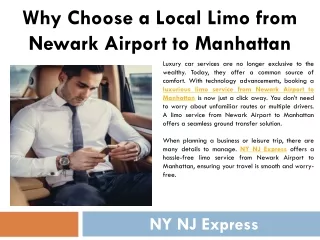 Why Choose a Local Limo from Newark Airport to Manhattan