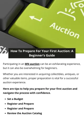 How To Prepare For Your First Auction A Beginner’s Guide