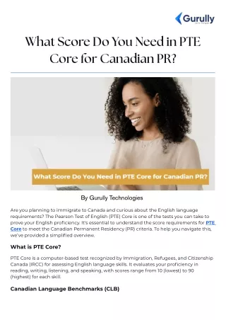 What Score Do You Need in PTE Core for Canadian PR?