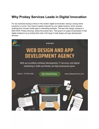 Why Probey Services Leads in Digital Innovation