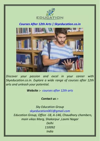 Courses After 12th Arts  Skyeducation.co.in